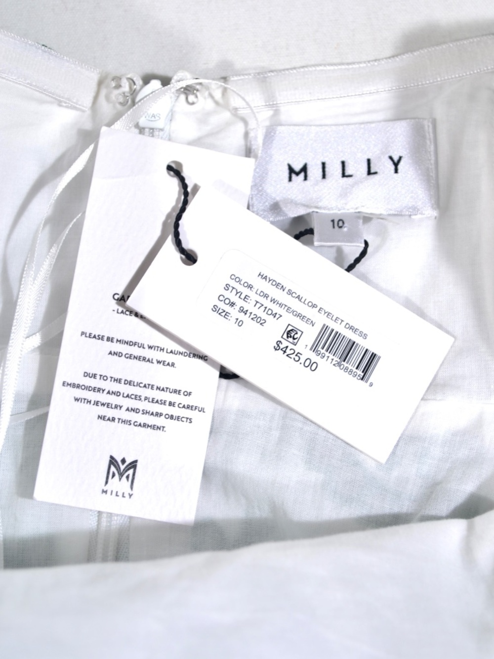 NWT Milly Hayden Green and White Halter-Size 10 - Picture 6 of 13